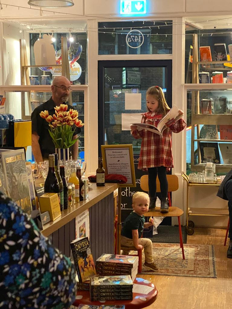 Amelia (age 6) reading at launch