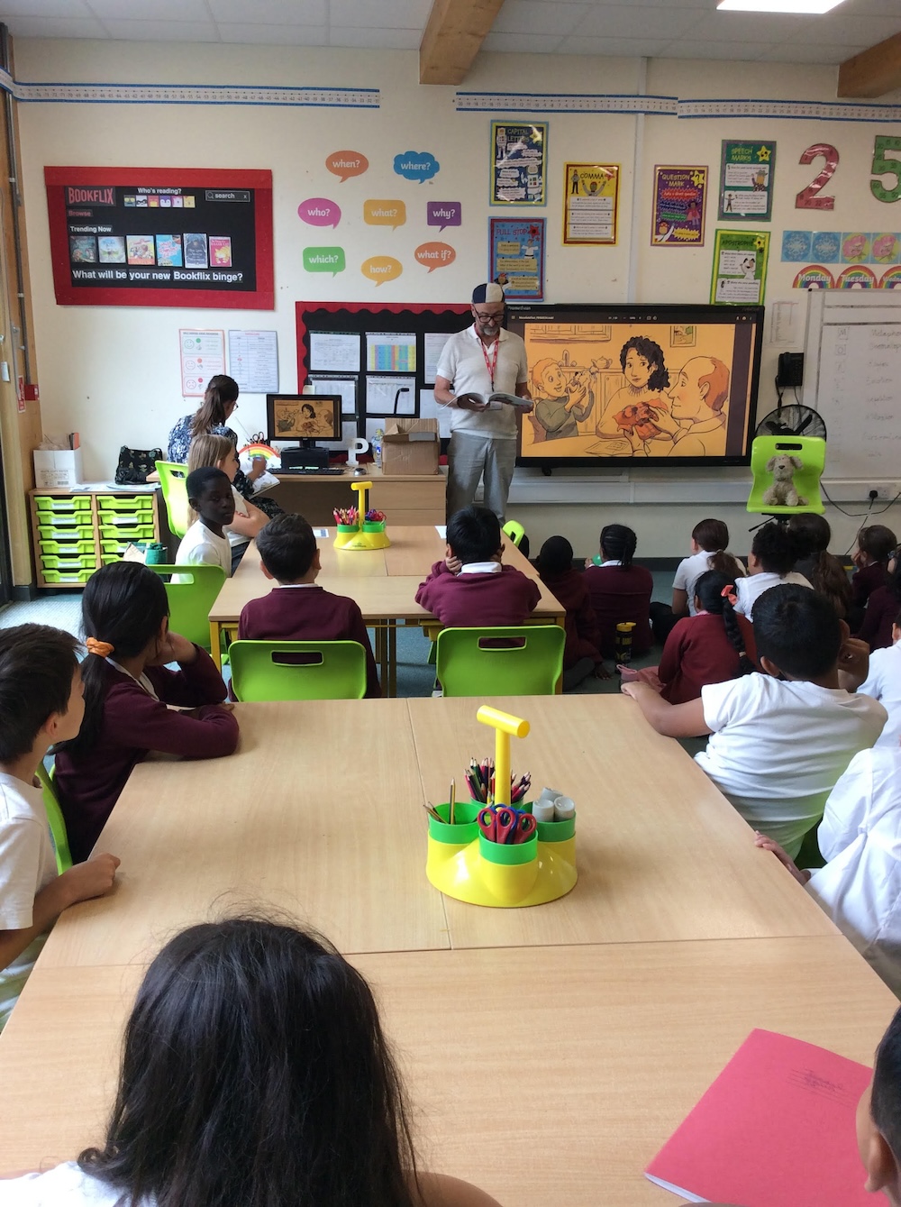 Ken reading at Roman Road Primary